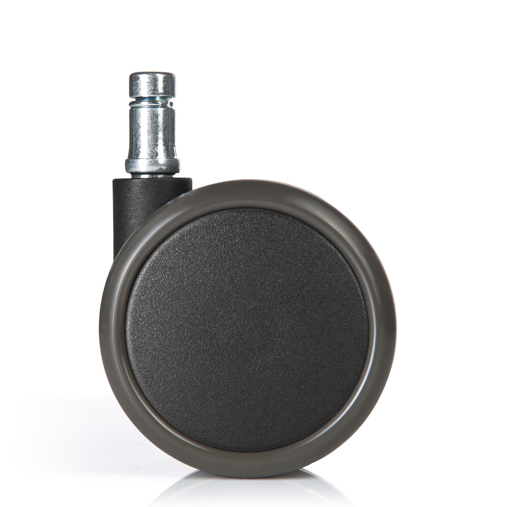 Hjh skrifstofuhjól af B-flokki, tvöföld hjól, stólhjól fyrir hörð gólf, 10 mm x 65 mm, svört, 5 stk.