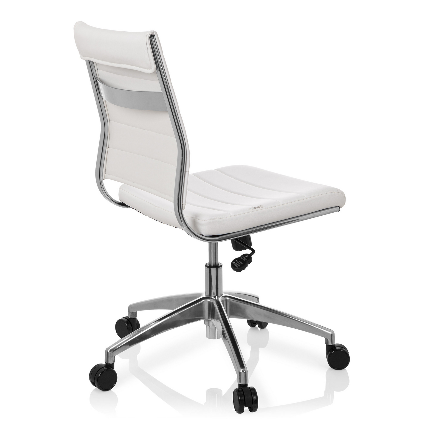 Hjh Office snúningsstóll Trisha gervileður hvítur stóll hægindastóll skrifstofuhúsgögn