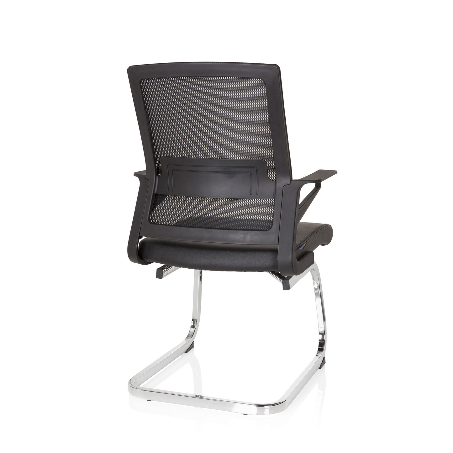 B-stock Hjh Office Conference Chair Cantilever Chair Seat Black Faux Leather