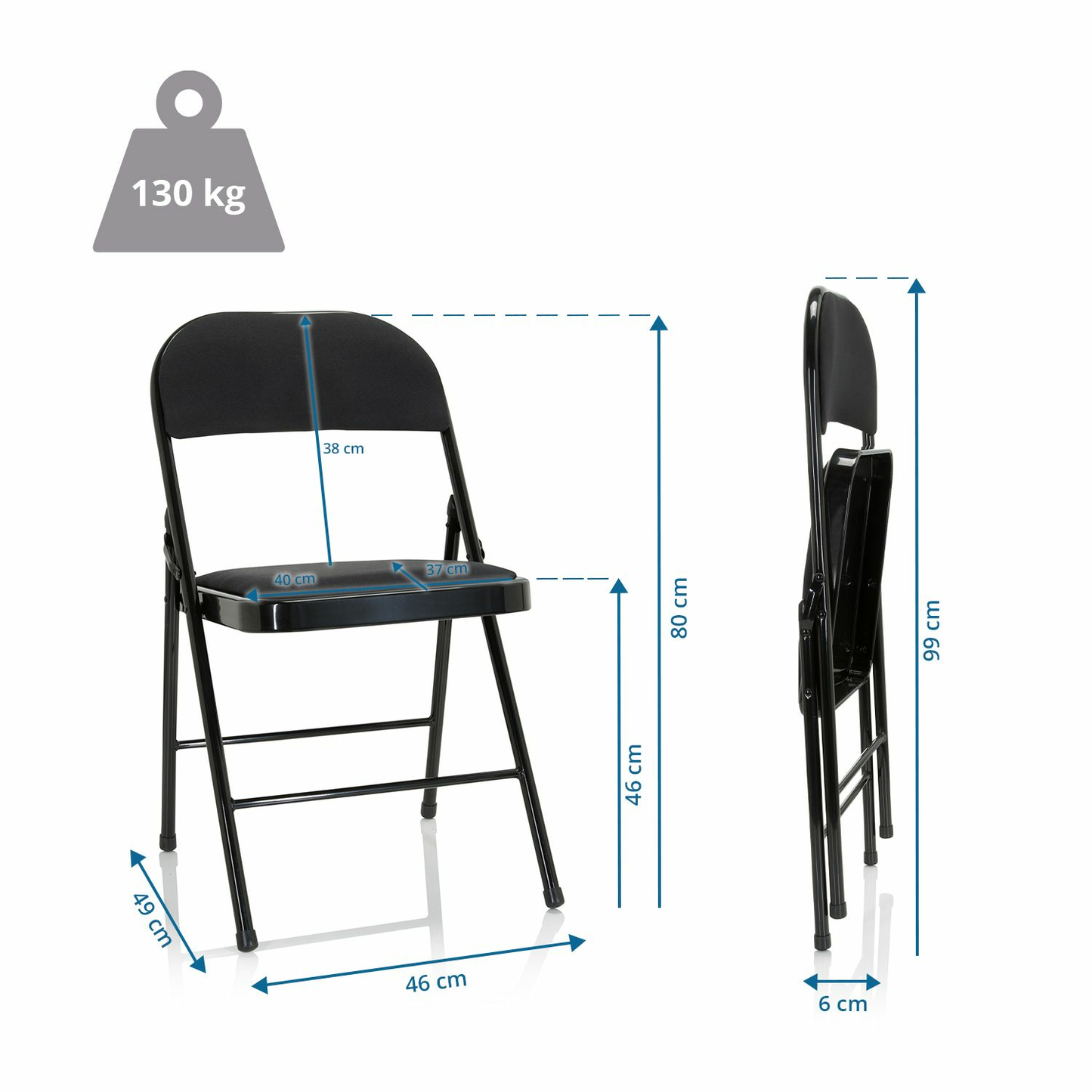 B-grade Hjh Office conference chair, visitor chair, folding chair Tudela II, folding chair Schw80