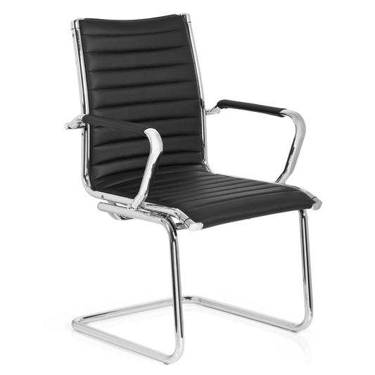 Gestastóll frá Hjh Office, ráðstefnustóll, svartur, með armleggjum og sæti.