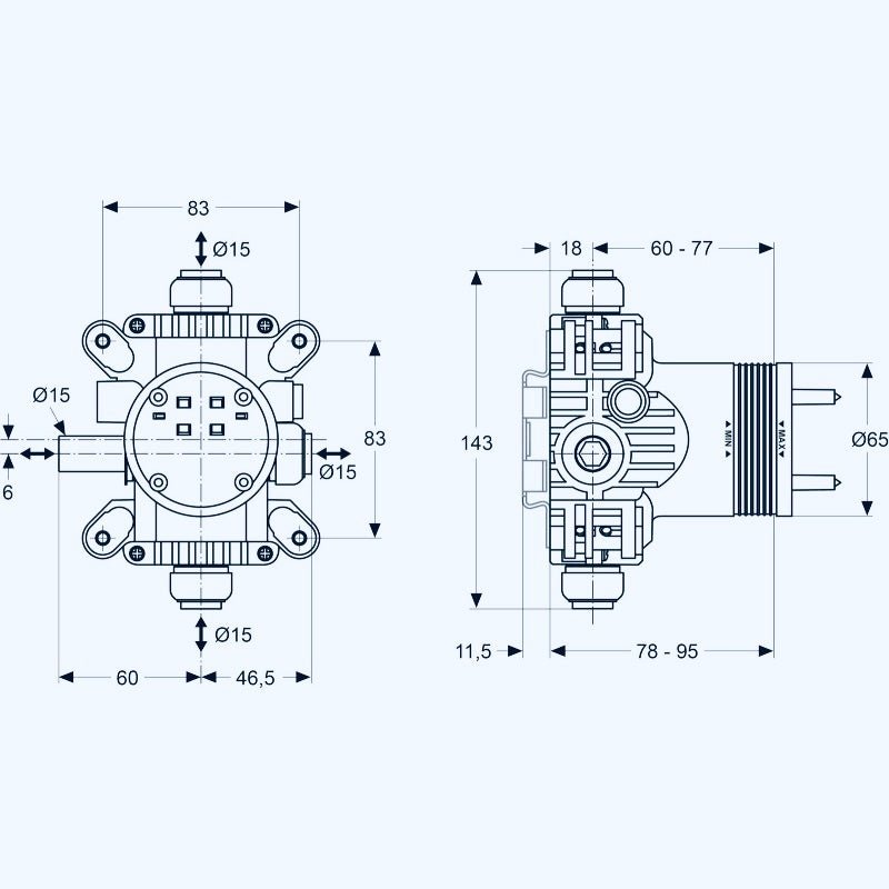 Ideal Standard "Archimodule" Unterputz-Bausatz 1 UNIVERSAL für Wandeinbau