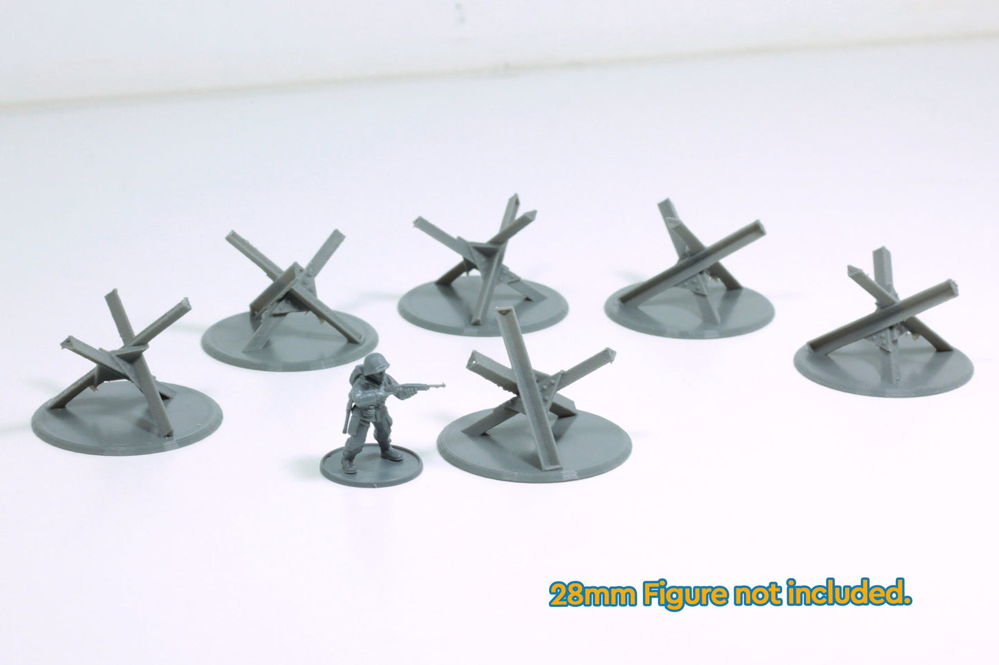 Tank Obstacle Hedgehog - 15mm, 20mm, 28mm 3D Printed Terrain for Tabletop Wargaming | Bolt Action - Set of 6pcs