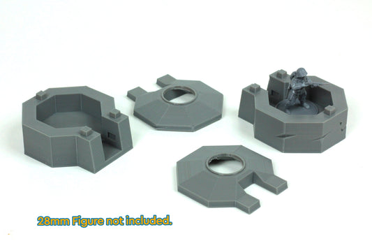 Pillbox Bunker Set Utah Beach - Tabletop Wargaming WW2 Terrain | 15mm 20mm 28mm Miniature 3D Printed Model | Bolt Action