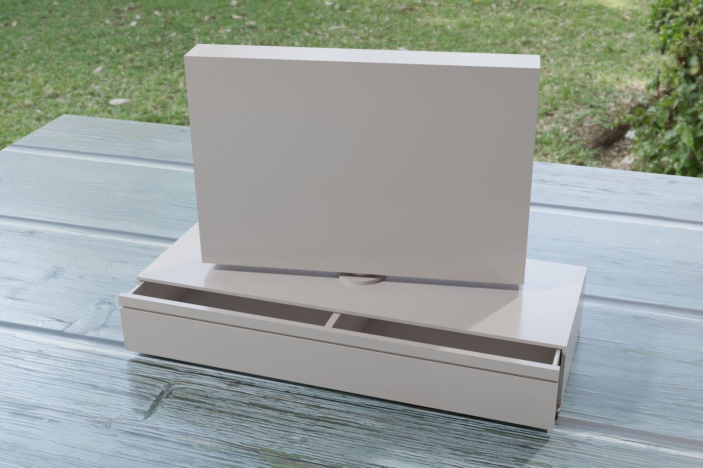 Dollhouse Miniature TV Stand: 1/12 Scale Furniture, Turnable TV Panel