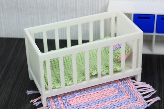 1:12 Scale Miniature Baby Bed | Modern Dollhouse Furniture | 3D Printed Dollhouse Crib Made in Germany