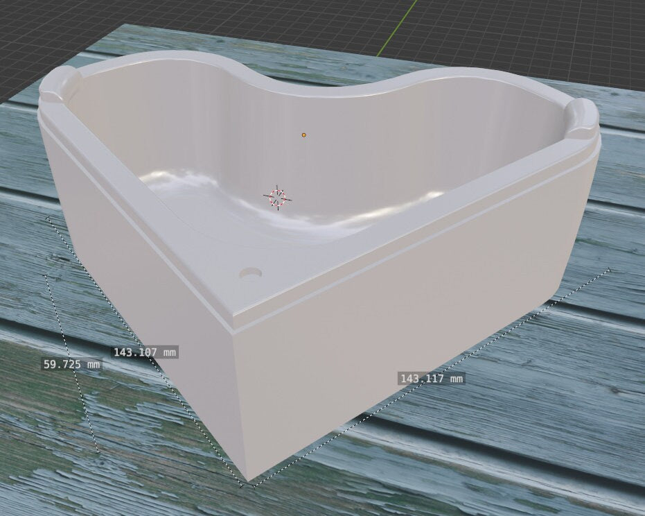 Heart Bathtub - 1:12 Dollhouse Miniature Furniture