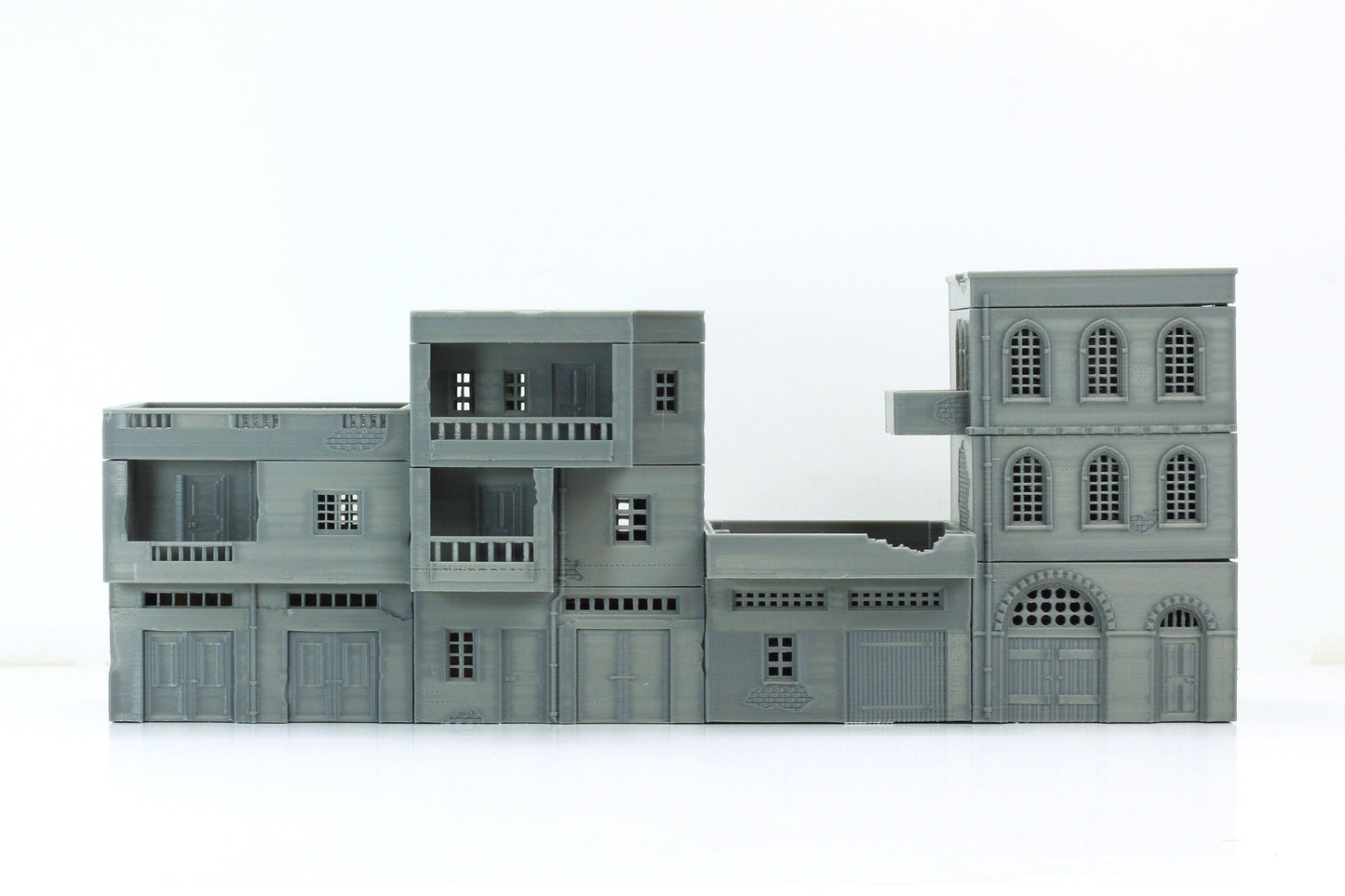 Arab Urban Buildings set of Four Town Houses - Tabletop Wargaming Terrain - Miniature Gaming - 3D Printed