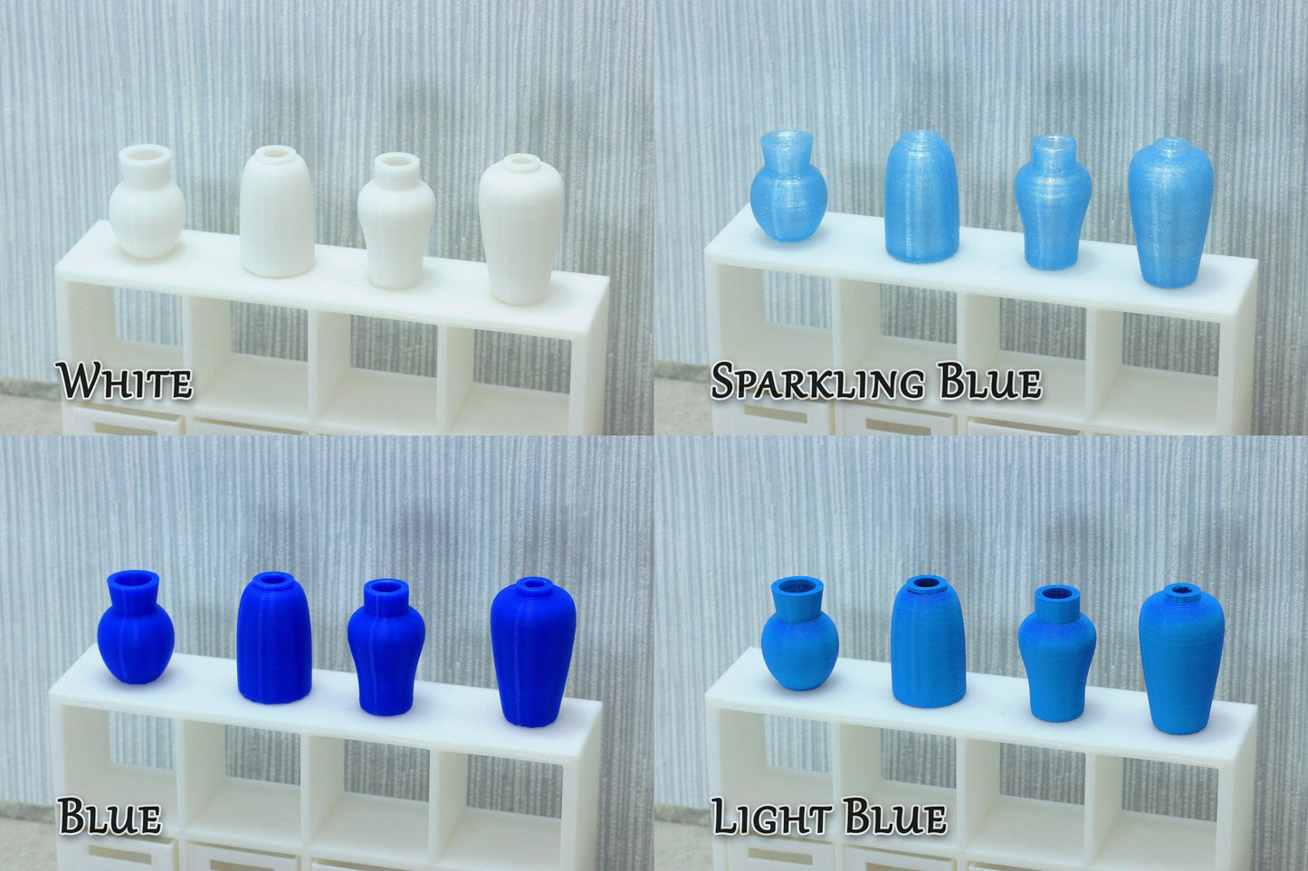 Set of Four Small Vases - Dollhouse Miniature 1:12 Miniature Dollhouse Furniture