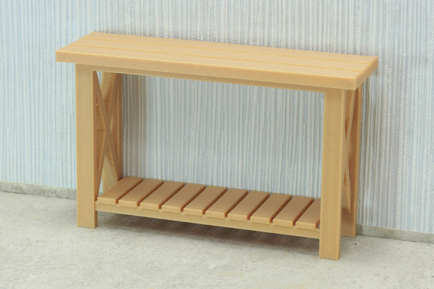 Rustic Entryway High Table - Dollhouse Miniature 1:12 Miniature Dollhouse Furniture - 3D Printed Wood