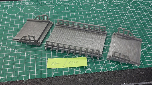 Flat Wooden Bridge - Tabletop Wargaming WW2 Terrain Miniature | 15mm 20mm 28mm | 3D Printed Model