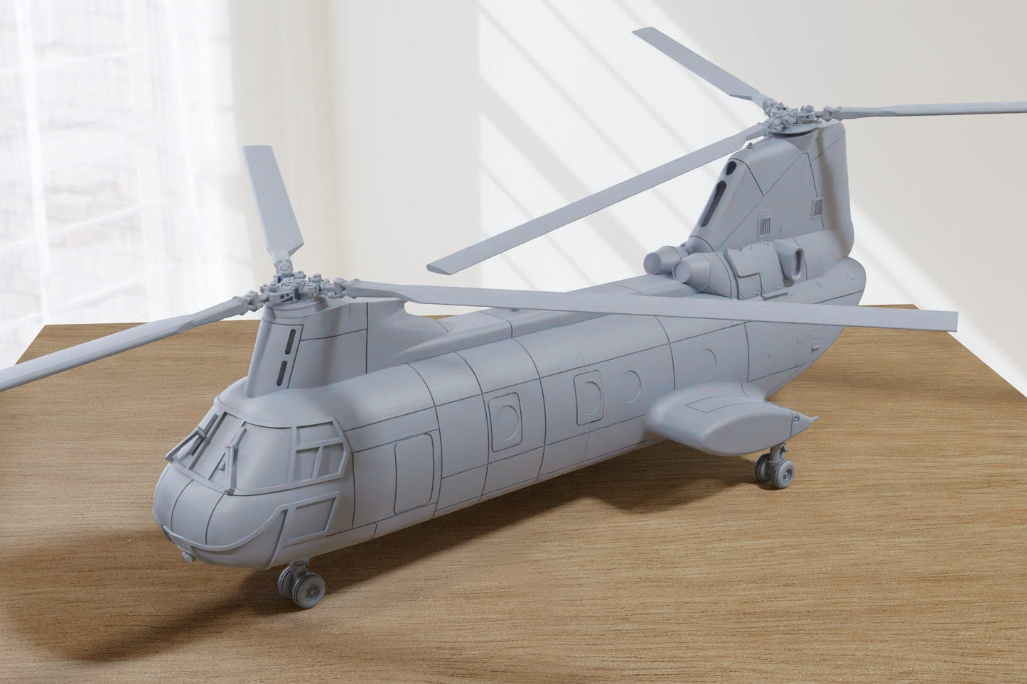 CH-46E Sea Knight Troop Transport Helicopter - 3D Printed Vehicle for Miniature Tabletop Wargames - 28mm / 20mm / 15mm Scales