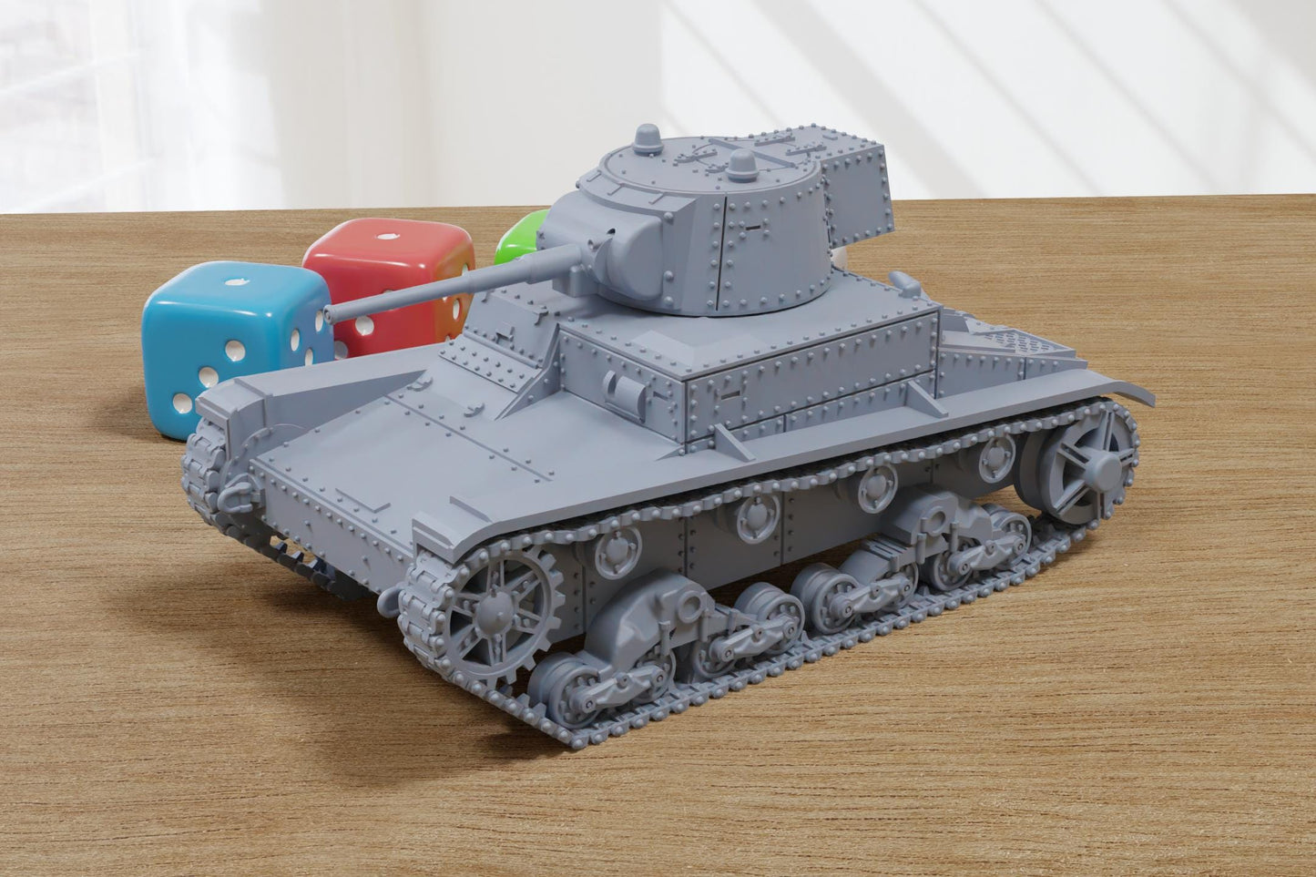Vickers Mk E Type A - 3D Printed Miniature Wargaming Combat Vehicle - 28mm / 20mm / 15mm Scale