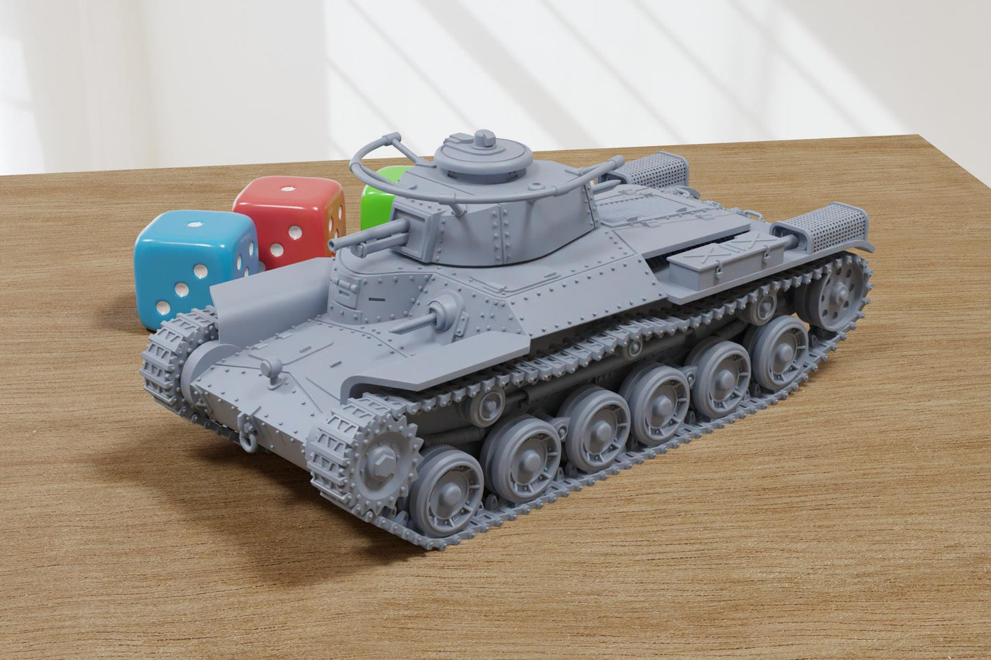Type 97 Chi-Ha Medium Tank - 3D Printed Miniature Wargaming Combat Vehicle - 28mm / 20mm / 15mm Scale
