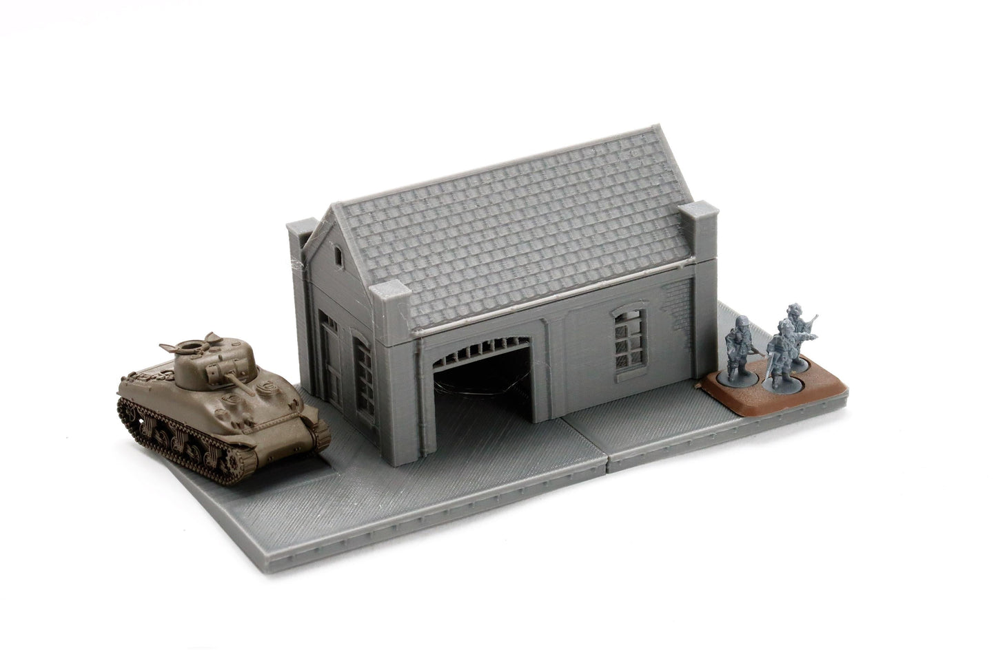 Train Station Warehouse with Loading Platform - 3D Printed Miniature WW2 Wargaming Terrain 28mm / 20mm / 15mm Scale