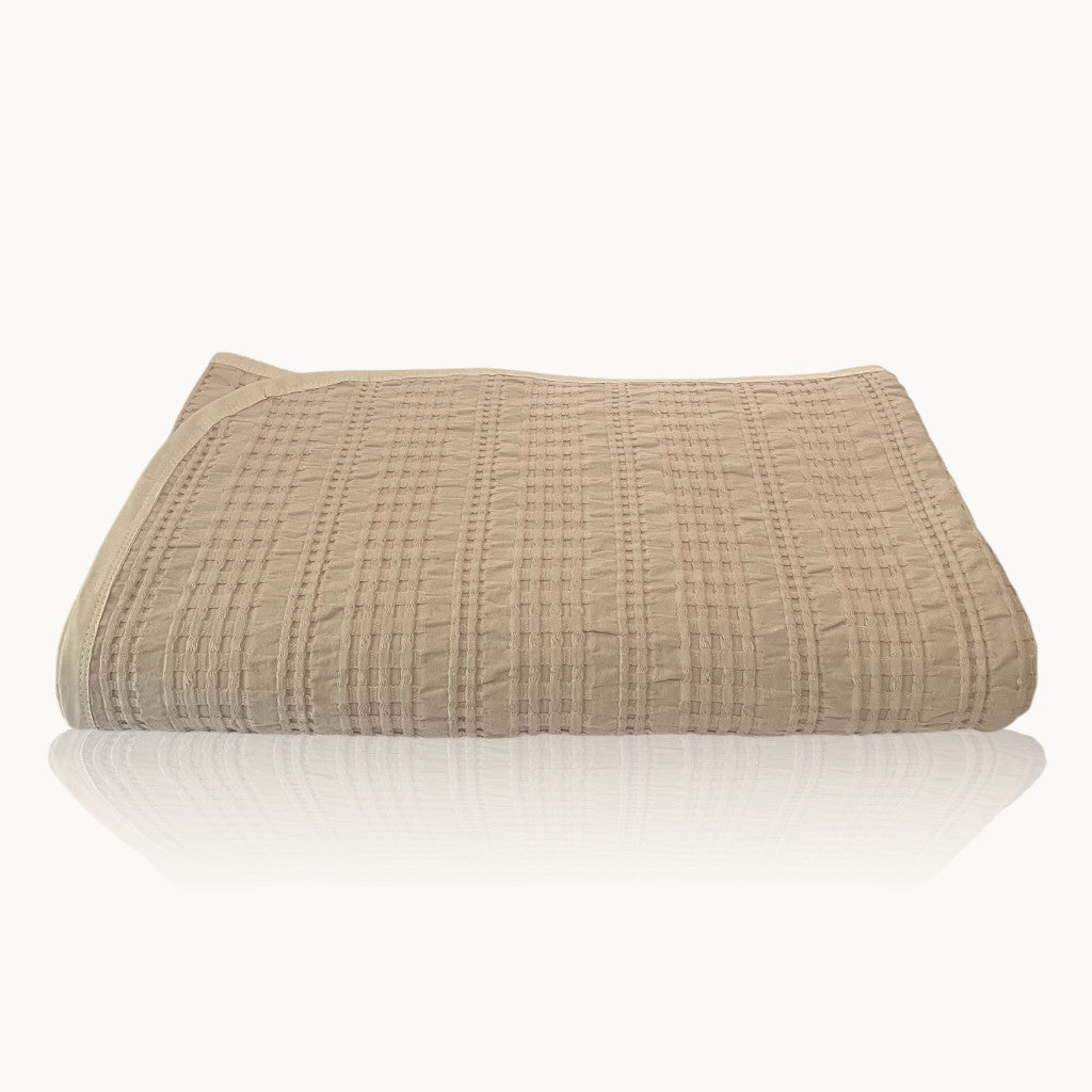 Rúmteppi úr bómullarpiqué með vöfflumynstri