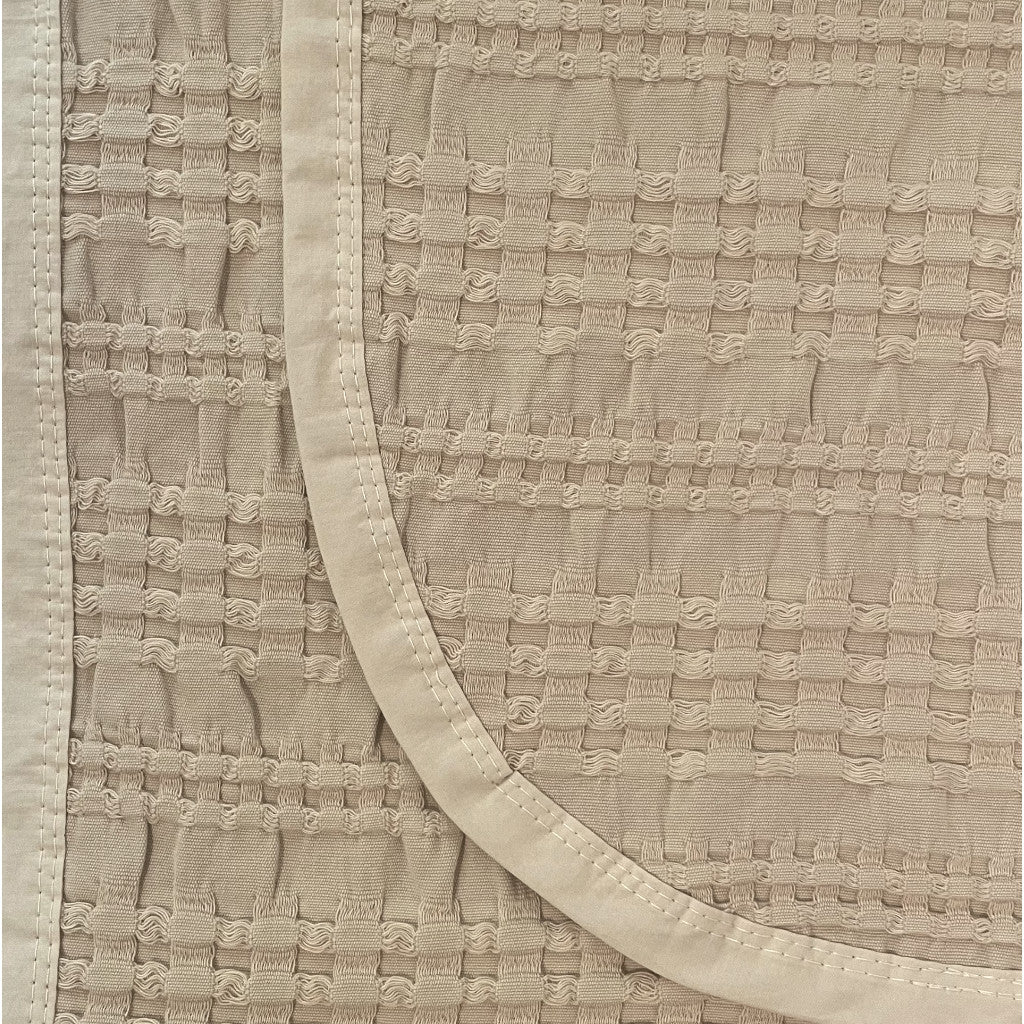 Rúmteppi úr bómullarpiqué með vöfflumynstri