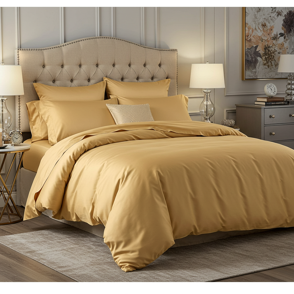 Charm bómullar satín rúmföt