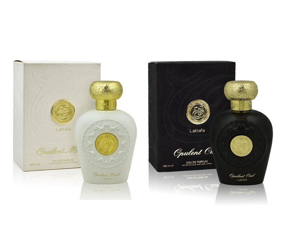 Lattafa Opulent Musk + Opulent Oud Eau de Parfum 100ml package (for women and men)