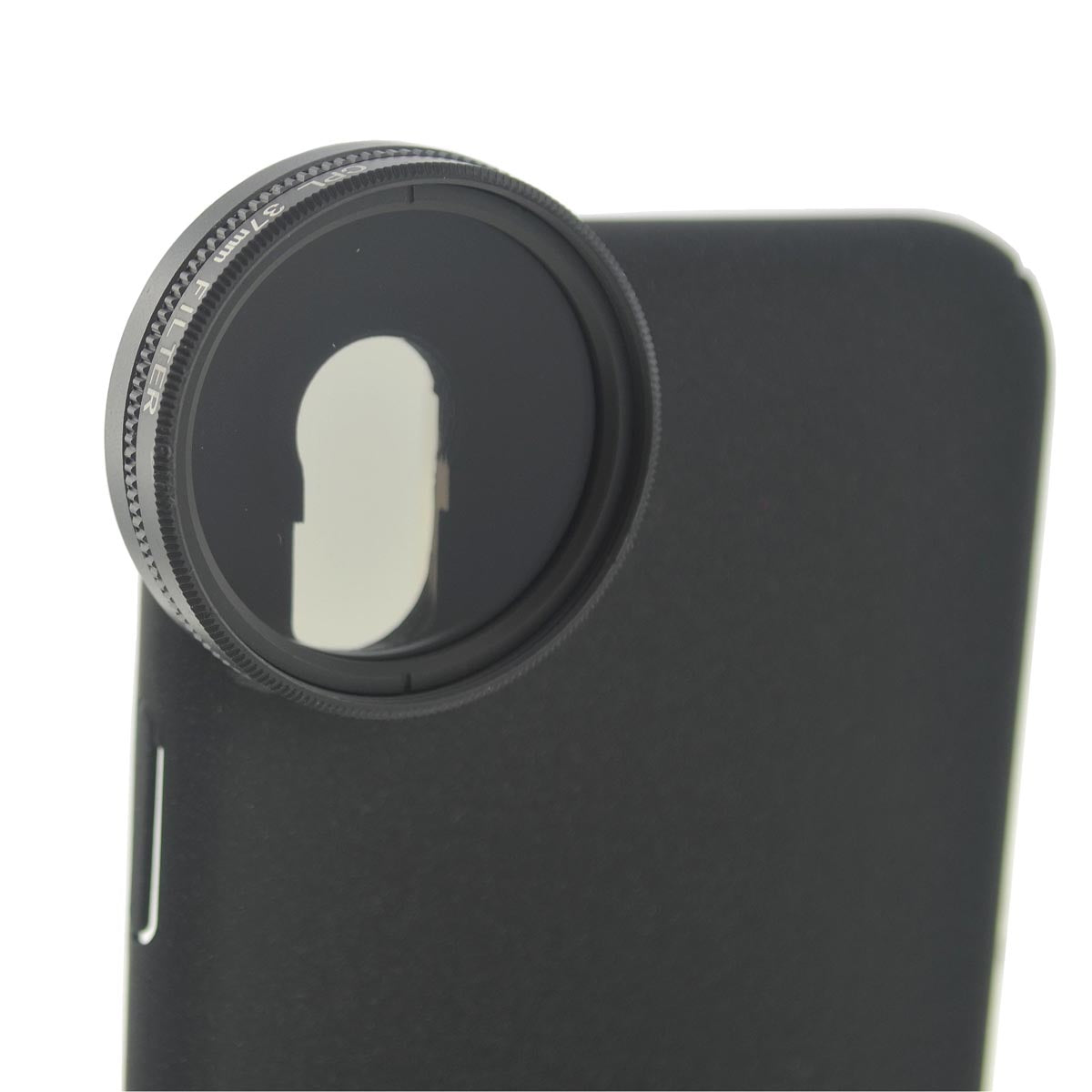SYSTEM-S CPL Filter 37 mm Circular Polarizer Linse in Schwarz mit Hülle für iPhone XS Max