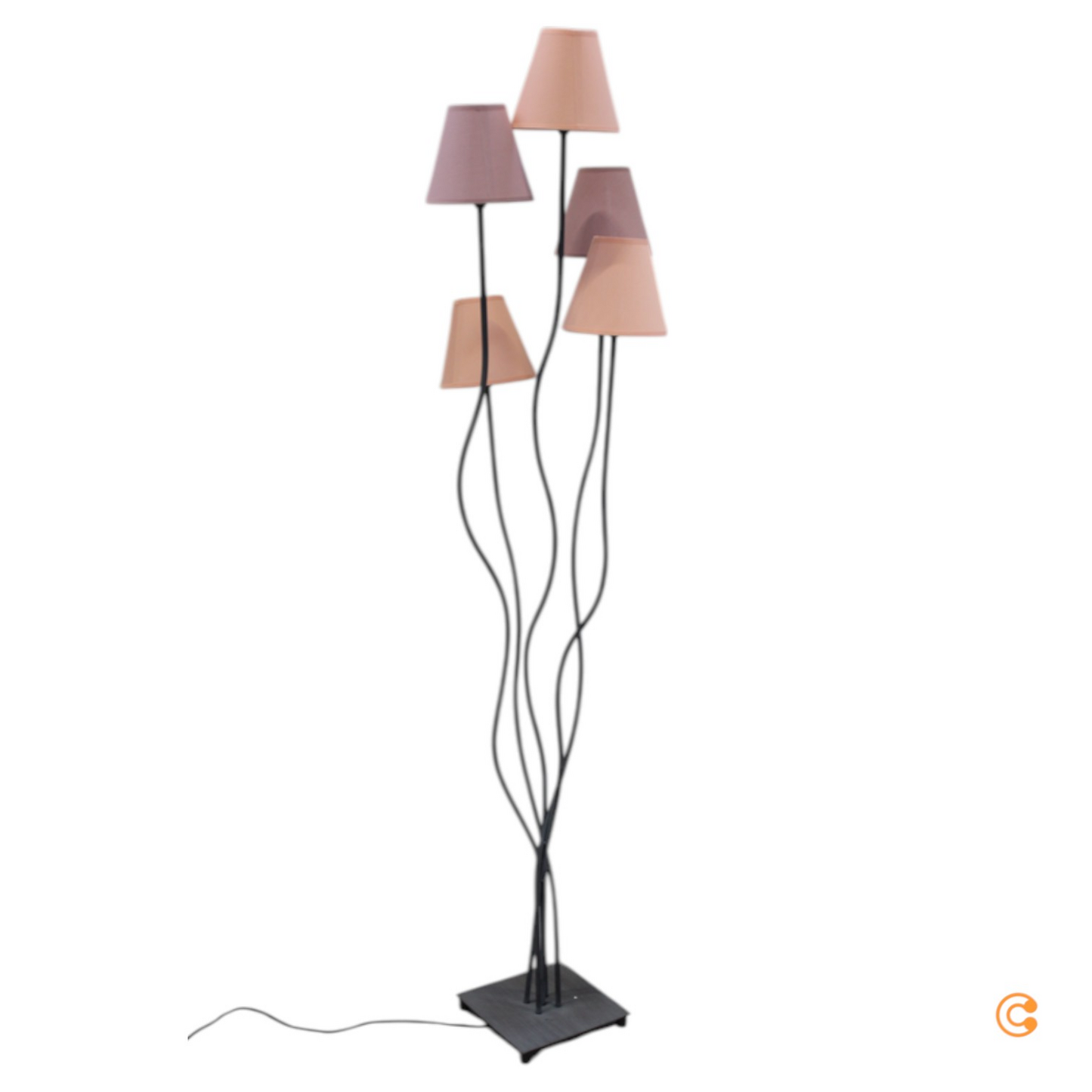 B-Ware Kare Stehleuchte Lampe Leuchte Flexible Berry Cinque 5 Flg Rosa Stahl