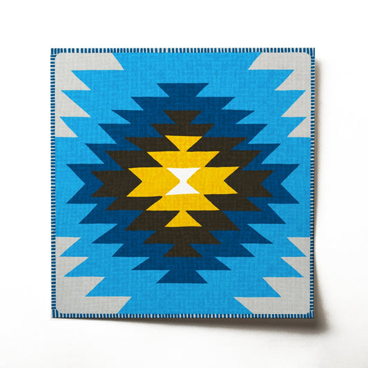 Listaprentun Kilim Yamka blár blár