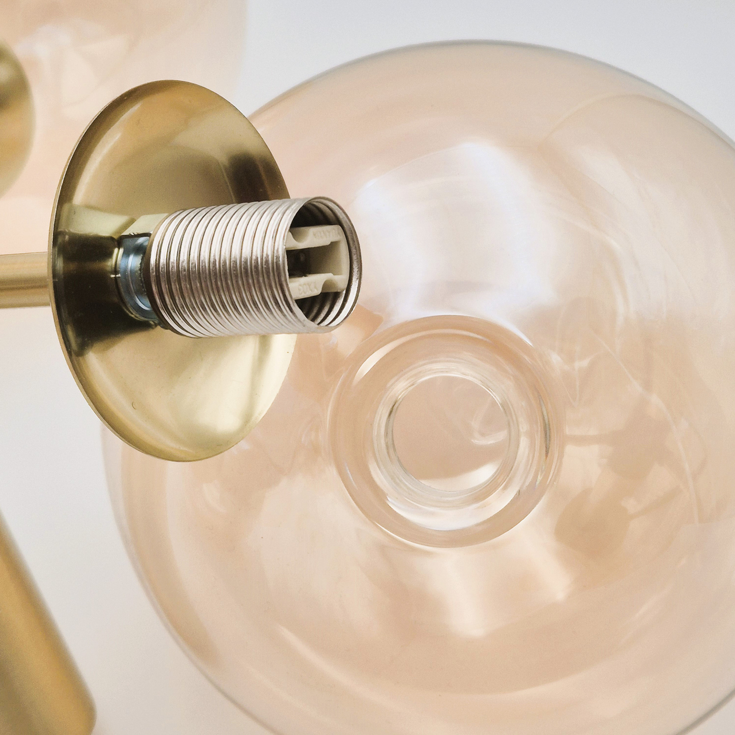 B-Ware Lamkur Lighting Natalia Deckenleuchte Lampe Glasleuchte Gold 5 Flammig Glas