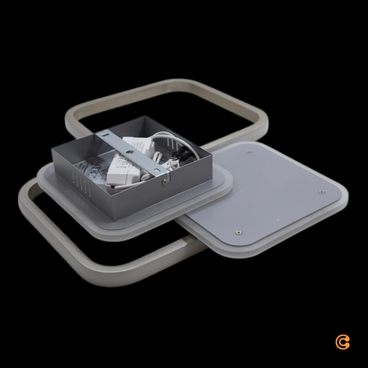 B-lager Just Light LED loftljós, Sevent svart, 3000 K, ferkantað, stofuljós