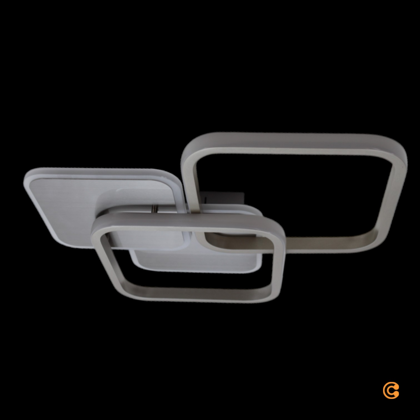 B-stock Just Light LED ceiling light, Sevent black, 3000 K, square, living room light