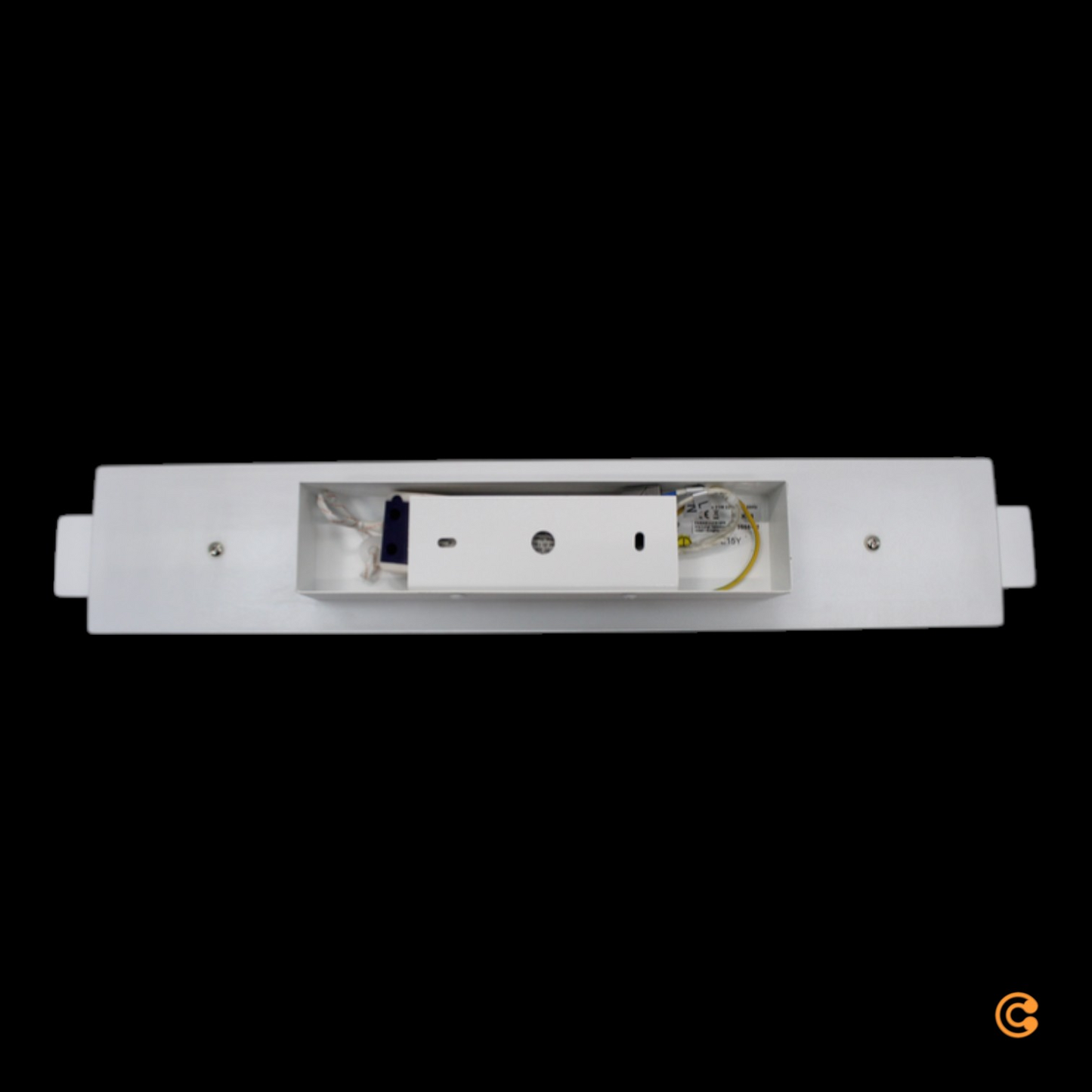 Fabas Luce LED veggljós, Regolo, skrautlegt veggljós með málmframhlið, hvítt, á lager.