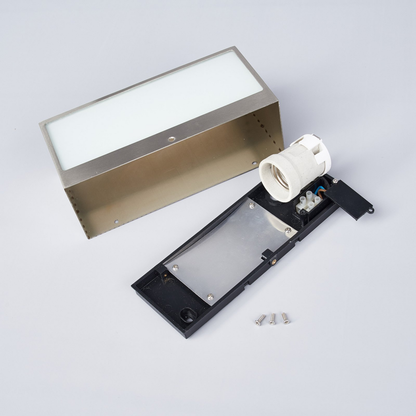 B-grade Lindby square stainless steel outdoor wall light Leonora garden light patio light