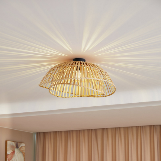 B-grade Lindby ceiling light Ilajus ø 62 cm bamboo natural ceiling lamp light S379