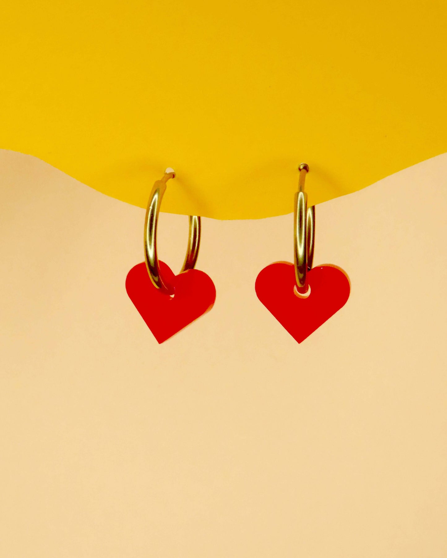 Dopamine Love Herz Creolen - rot