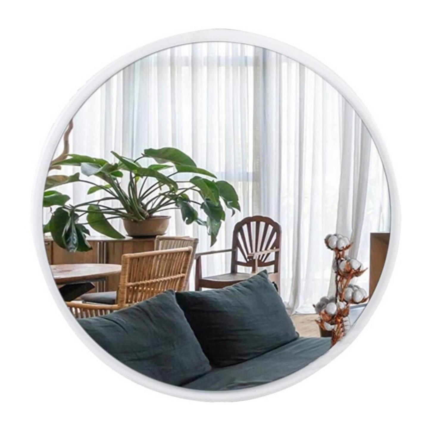 B-flokks Gozos Obejo spegill, kringlóttur spegill, veggspegill, trébak, 47x47x2,2 cm, A581