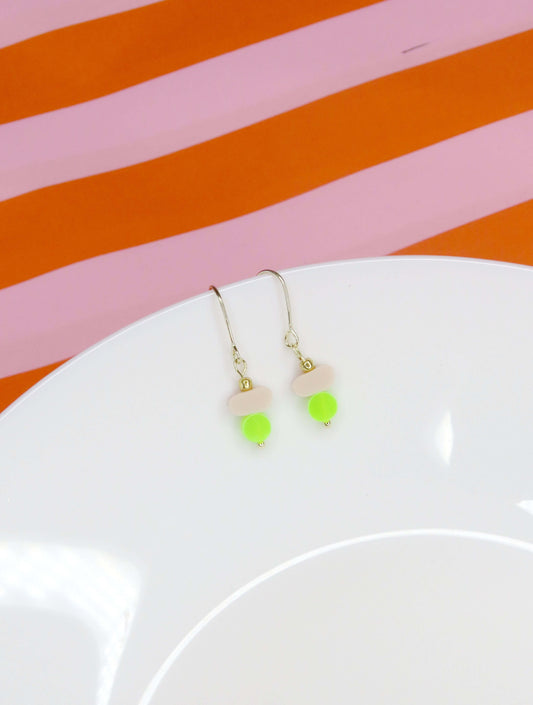 Color Treats Ohrringe Lime mit gold filled Elementen
