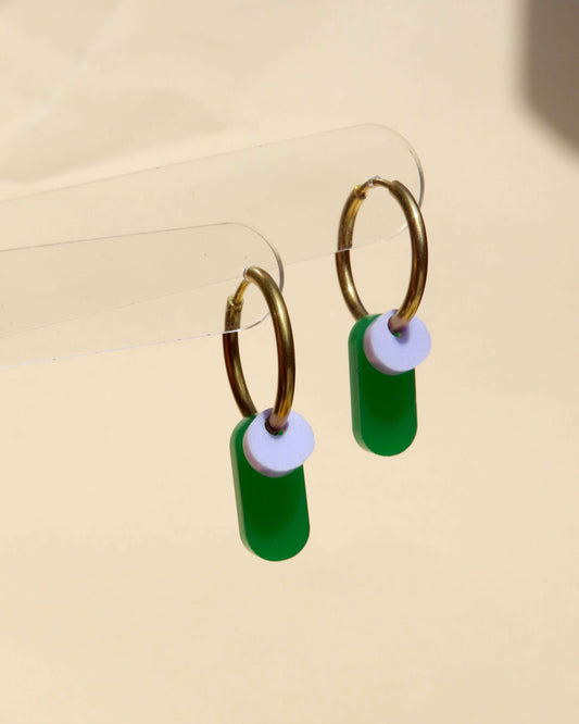 Dopamine Colors Creolen in grün/lila