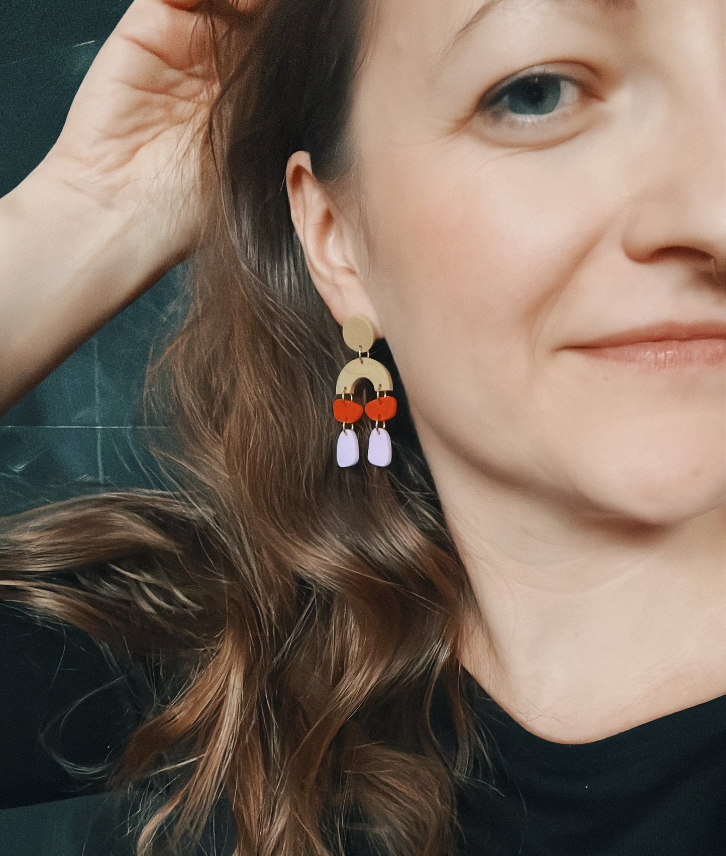 Ophelia Ohrringe in Orange Flieder