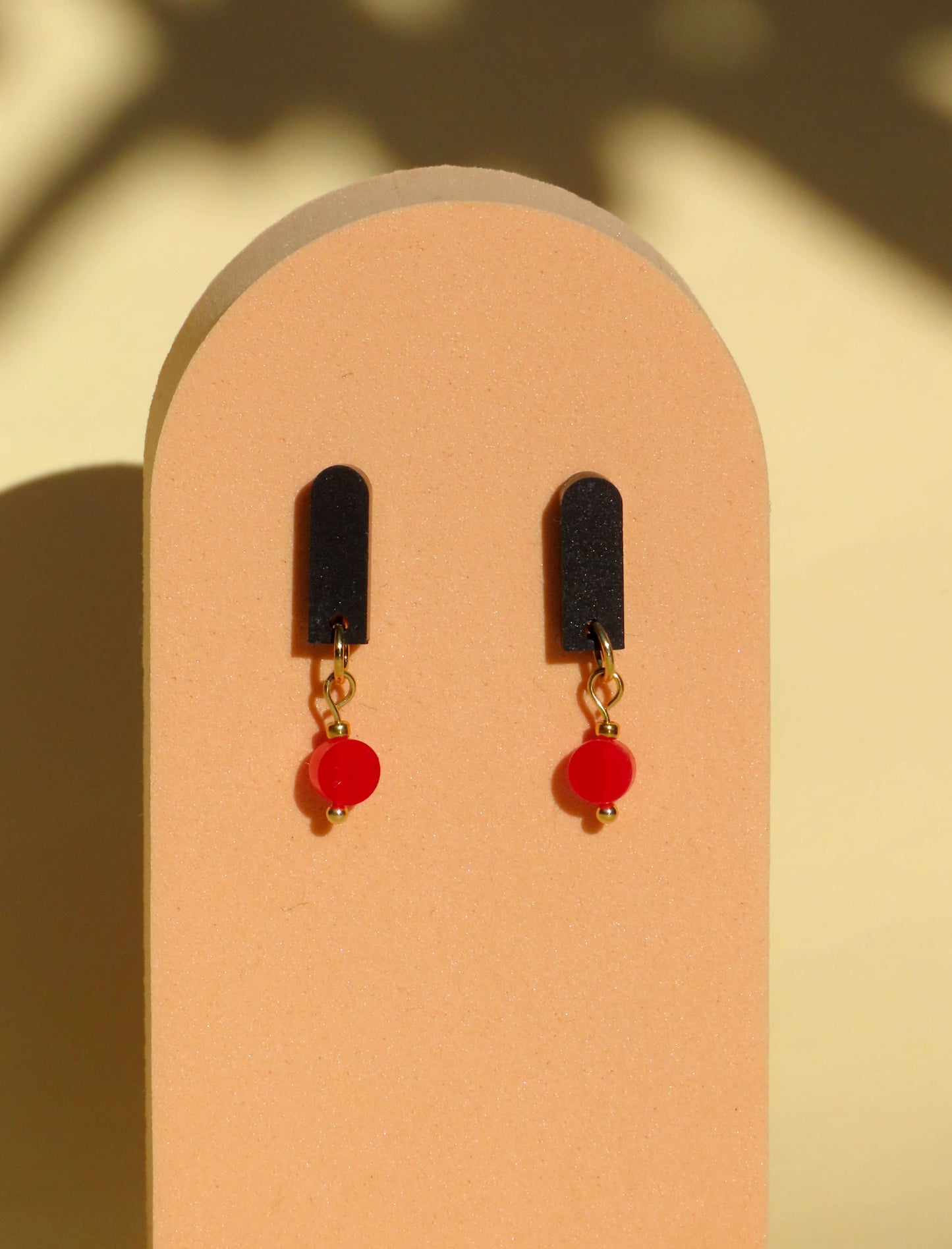 Black Red Paula Earrings