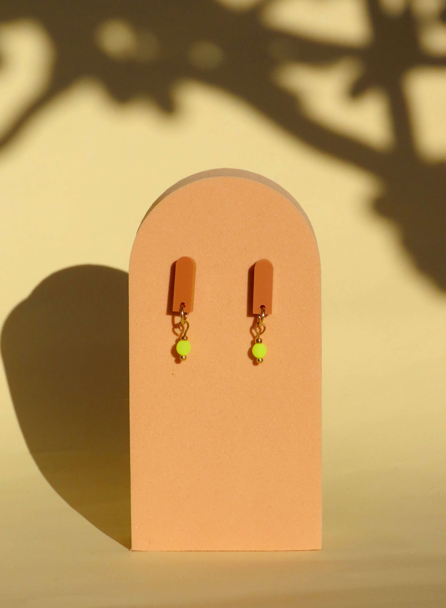 Terracotta Neon Gelb Paula Ohrringe