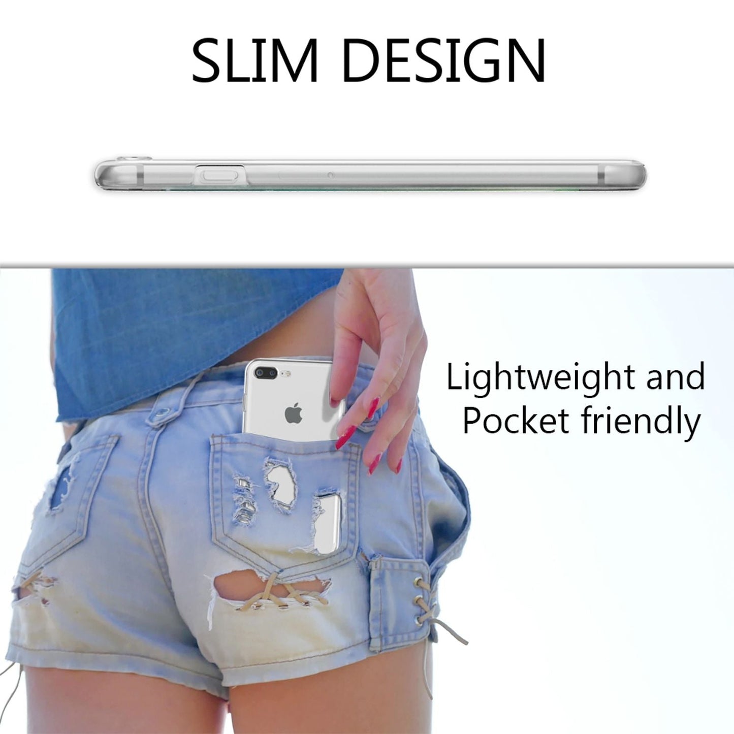 NALIA 360 Degree Phone Case for Apple iPhone 8 Plus / 7 Plus, Full Cover Case