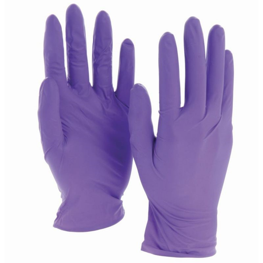 Einnota hanskar úr nítríl, fjólubláir, stærðir M/L/XL – Nitrylex Classic