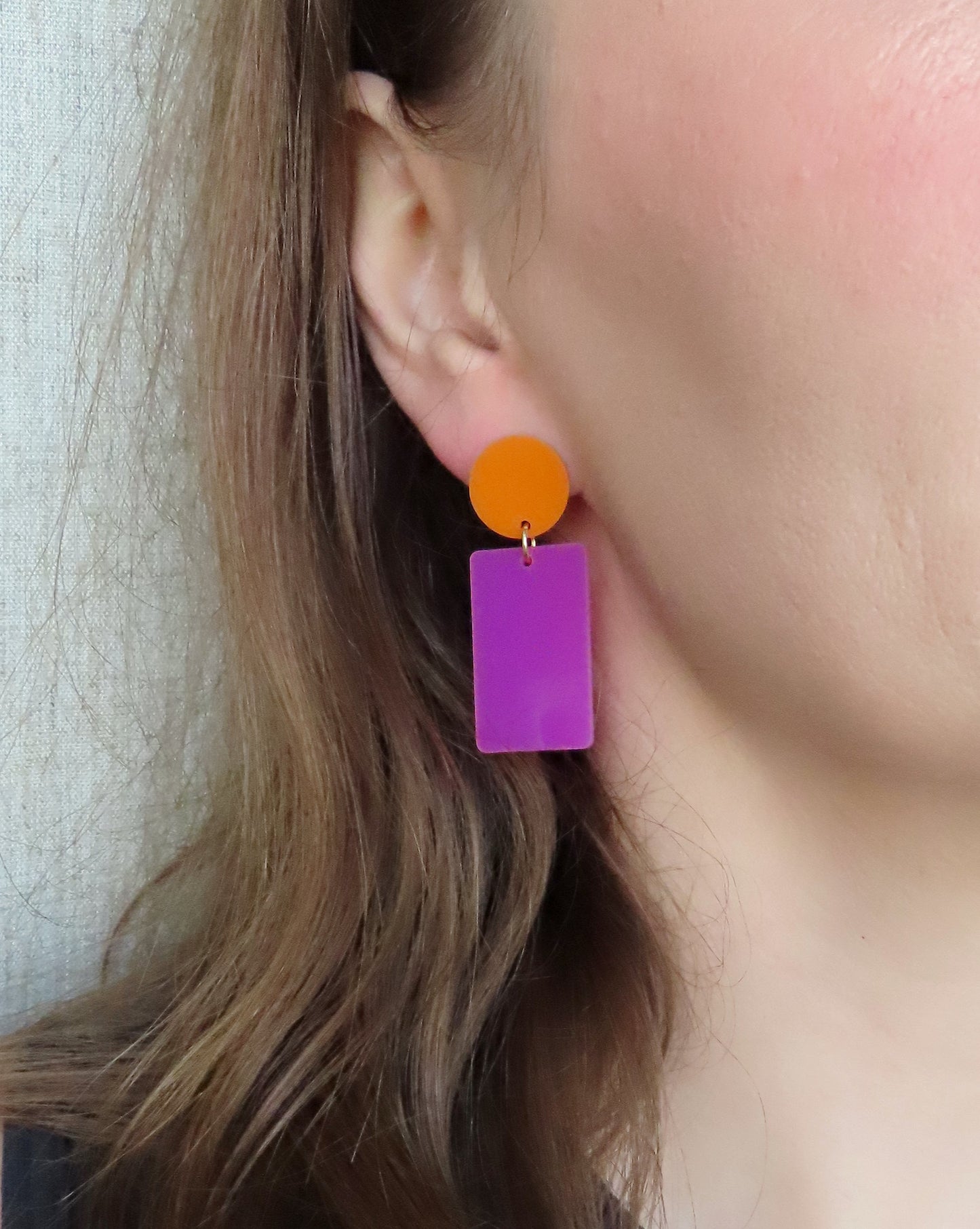 Orange Lilac Statement Ohrringe