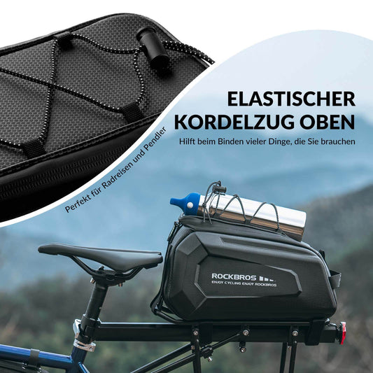 ROCKBROS Fahrrad Gepäckträgertasche Wasserdicht 9L mit Regenschutz und Schultergurt