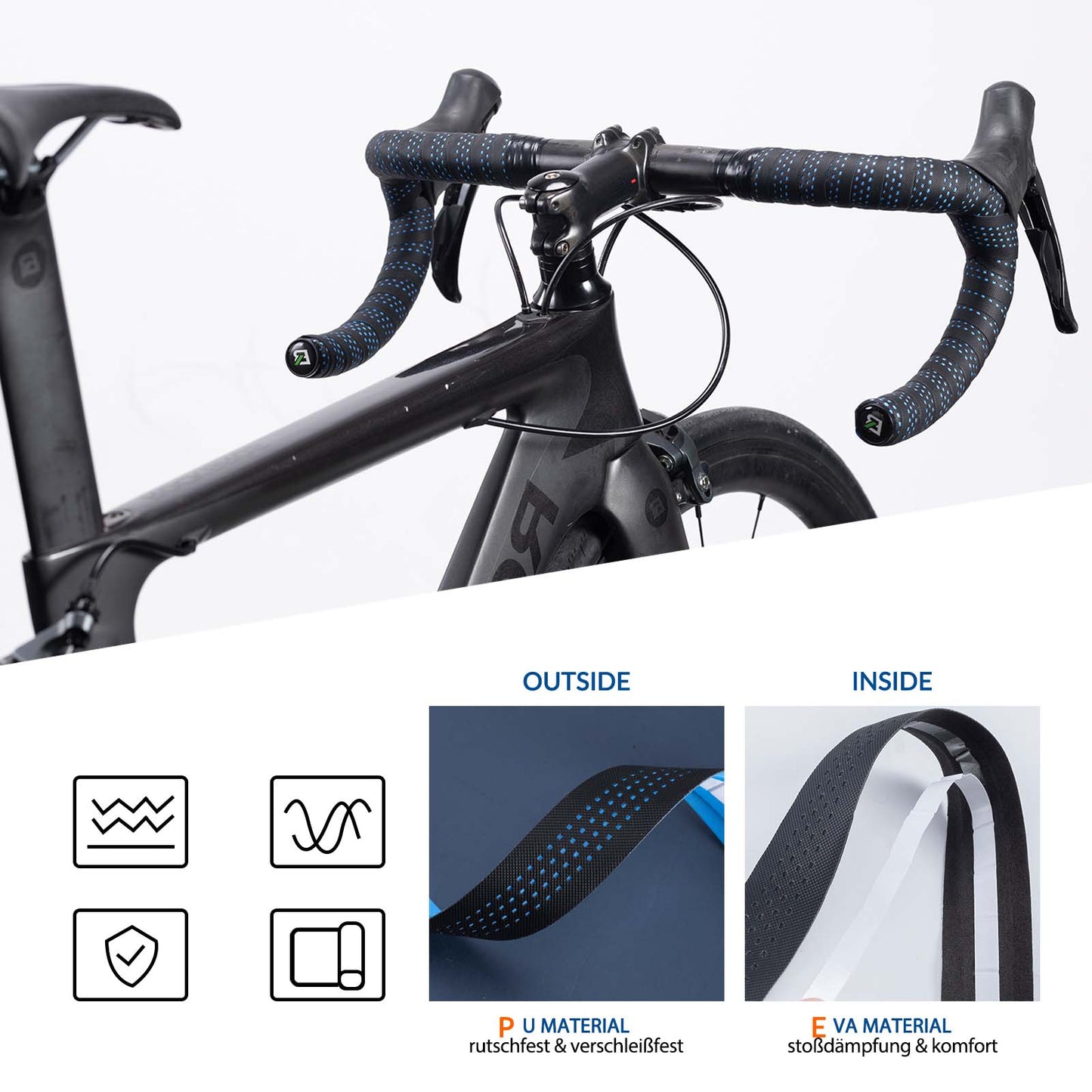 ROCKBROS Bicycle Handlebar Tape for MTB Road Bike Standard Size Four Colors