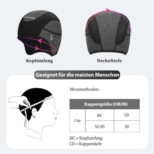 ROCKBROS Cycling Cap Winter Hat with Glasses Hole Windproof Helmet Cap