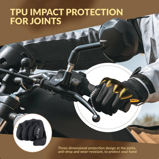 ROCKBROS Fahrradhandschuhe Warme Winddichte Vollfinger Sporthandschuhe