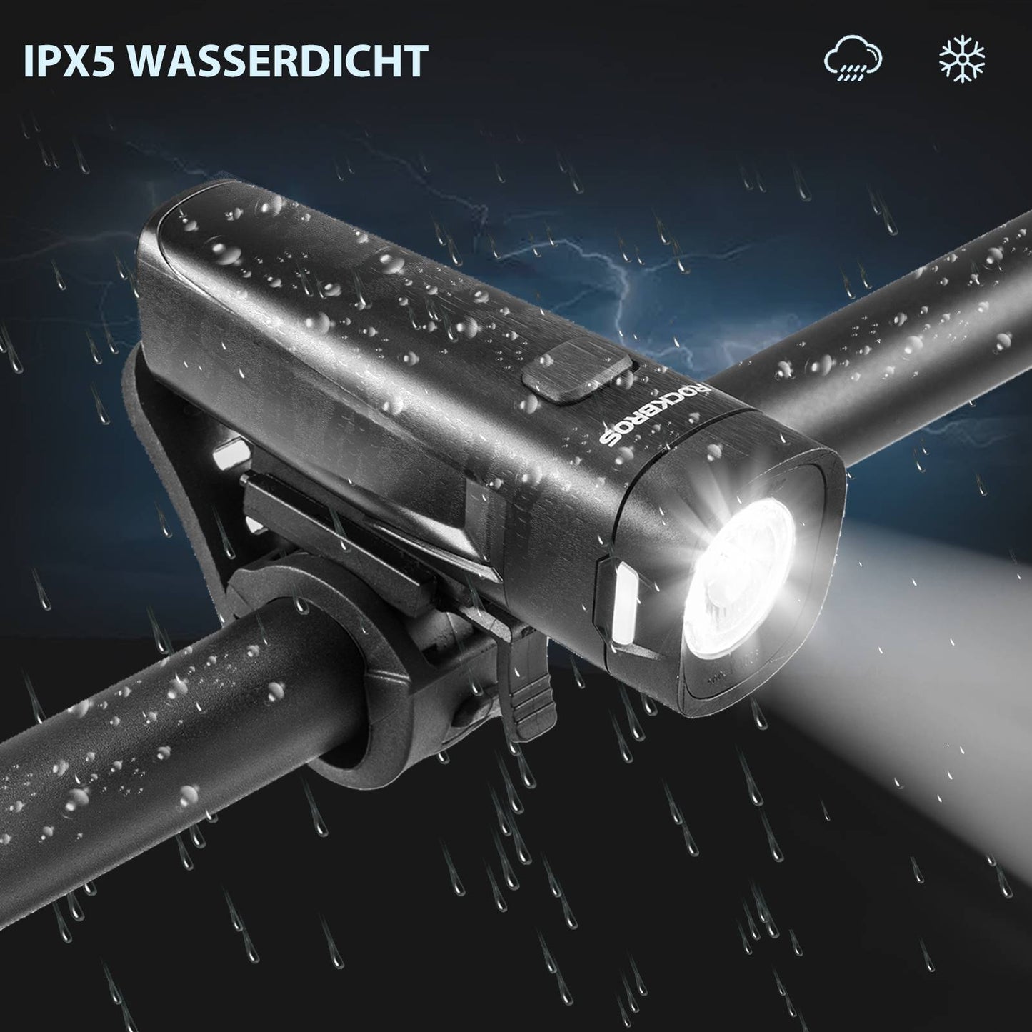 ROCKBROS Bicycle Light Set, Bicycle Lamp Includes Rear Light & Front Light