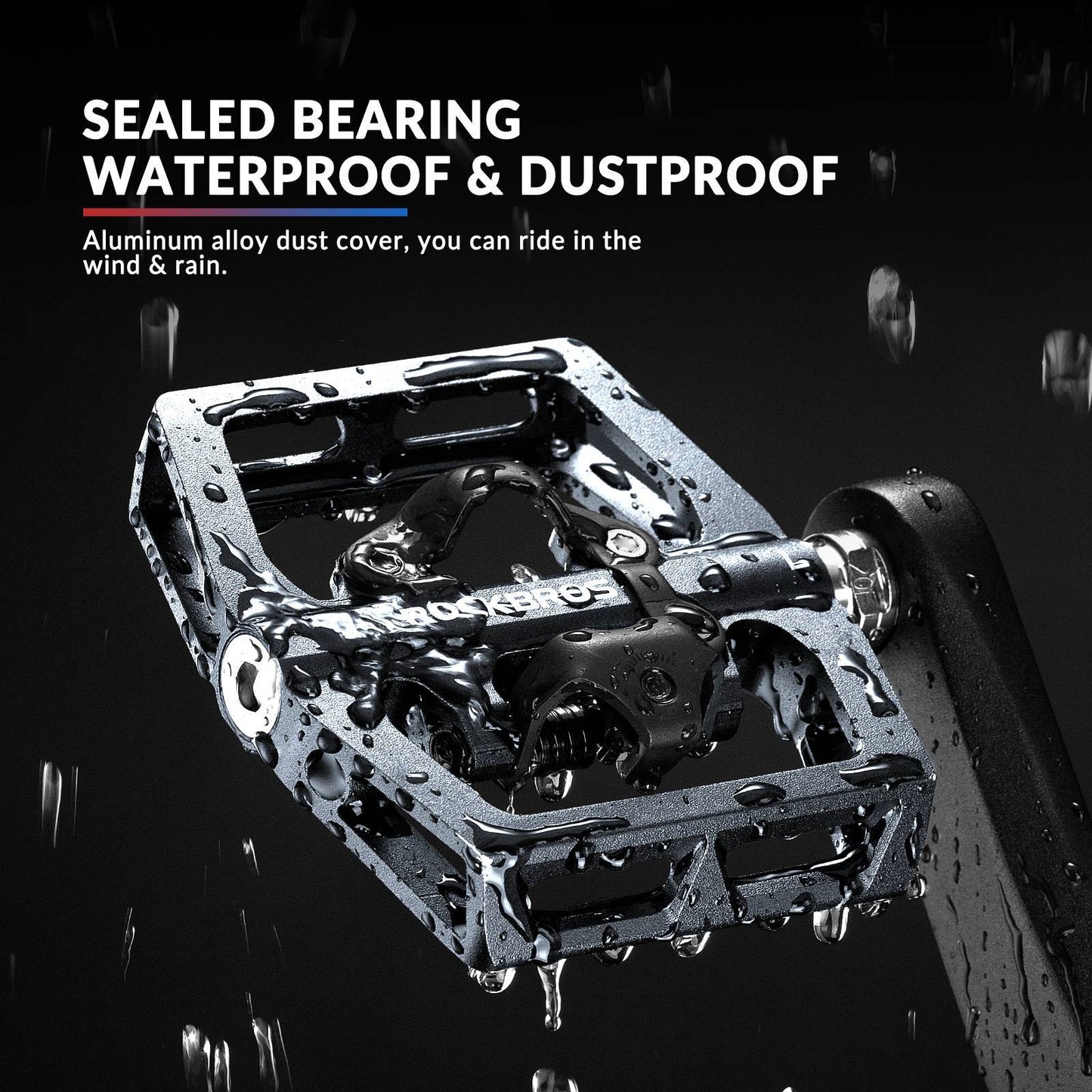 ROCKBROS Aluminum Bicycle Pedals 2 in 1 SPD Pedals for MTB, Road Bike, City Bike