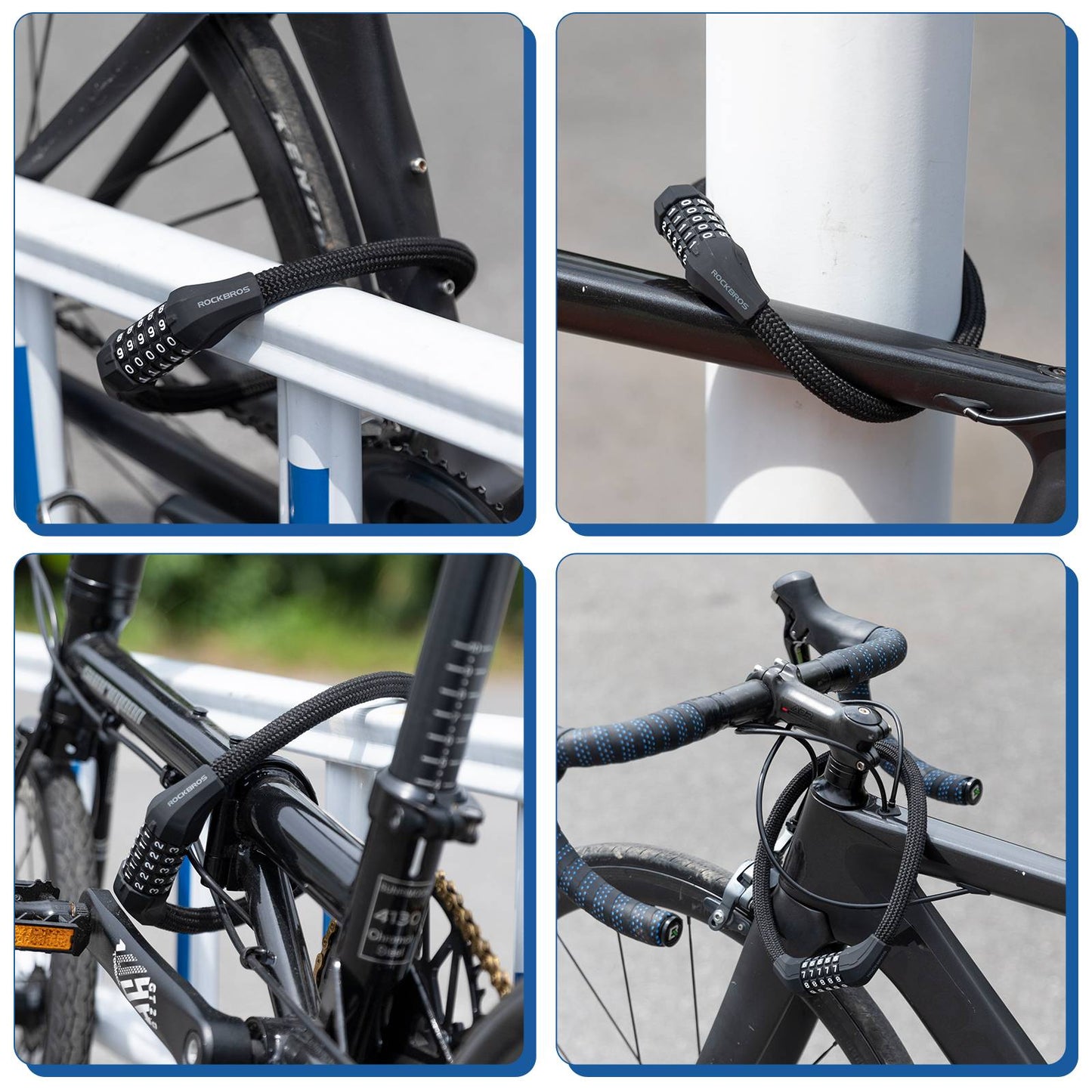 ROCKBROS reiðhjólalás, 5 stafa samsetningarlás