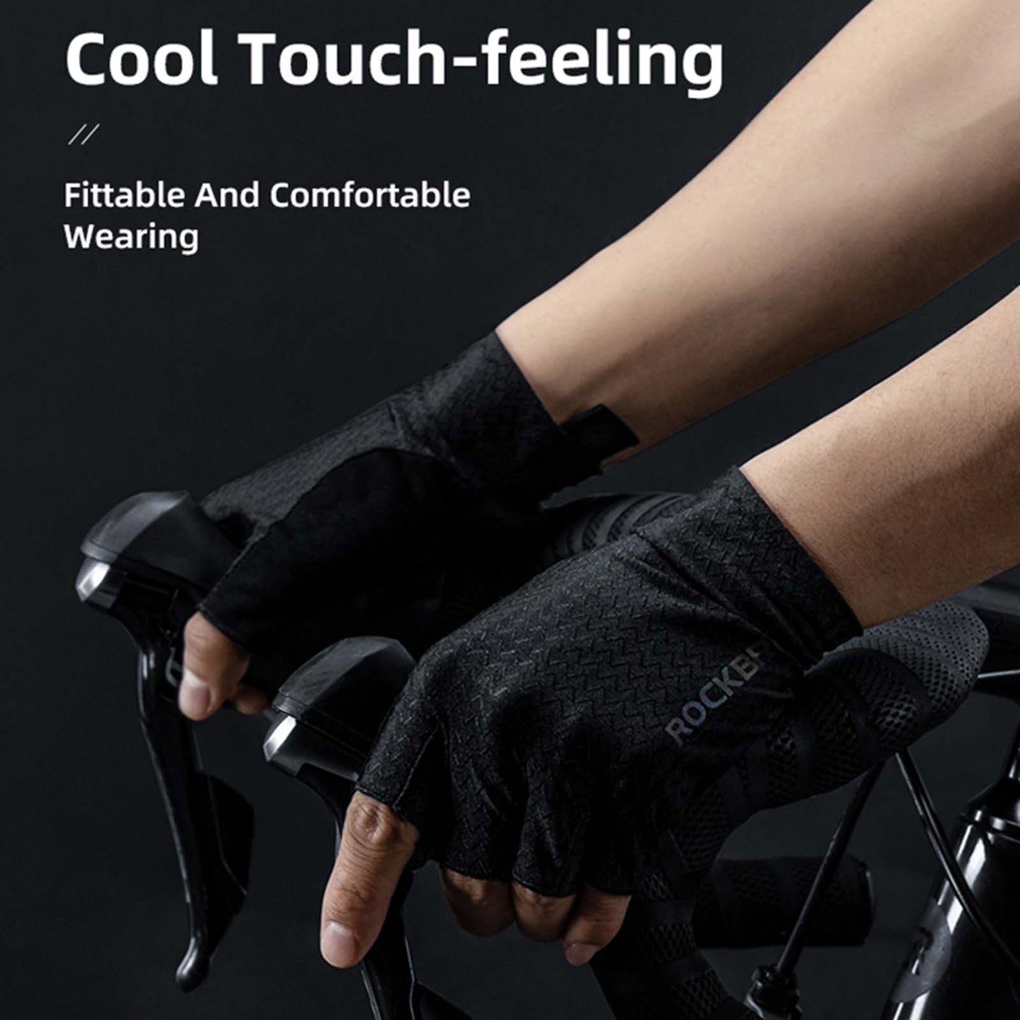 ROCKBROS Gel Patterned Non-Slip Half-Finger Riding Gloves